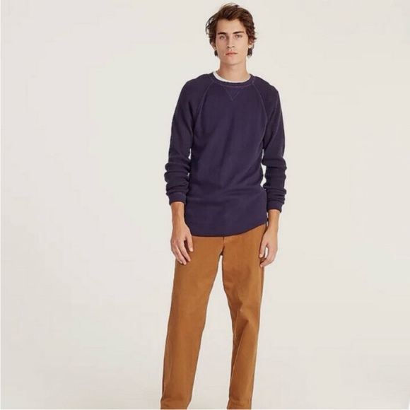 J. Crew Other - J. Crew Mixed waffle crewneck Thermal Shirt Sweater in Blue Navy